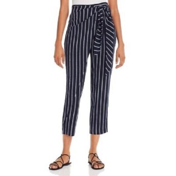 Aqua Pants - Aqua Women's Arrow Striped High Rise Straight Leg Pants Blue Size S NWT
